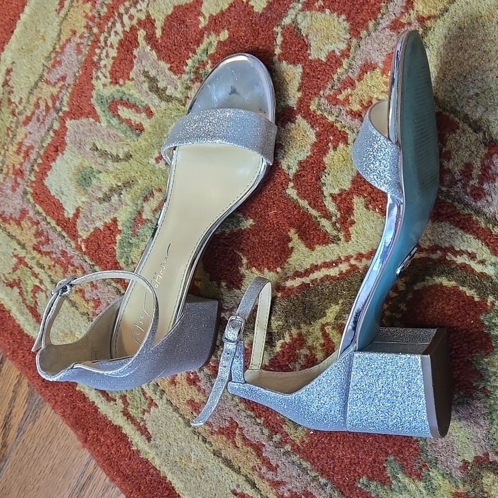 Blue by Betsey Johnson Miri silver glittered formal shoes